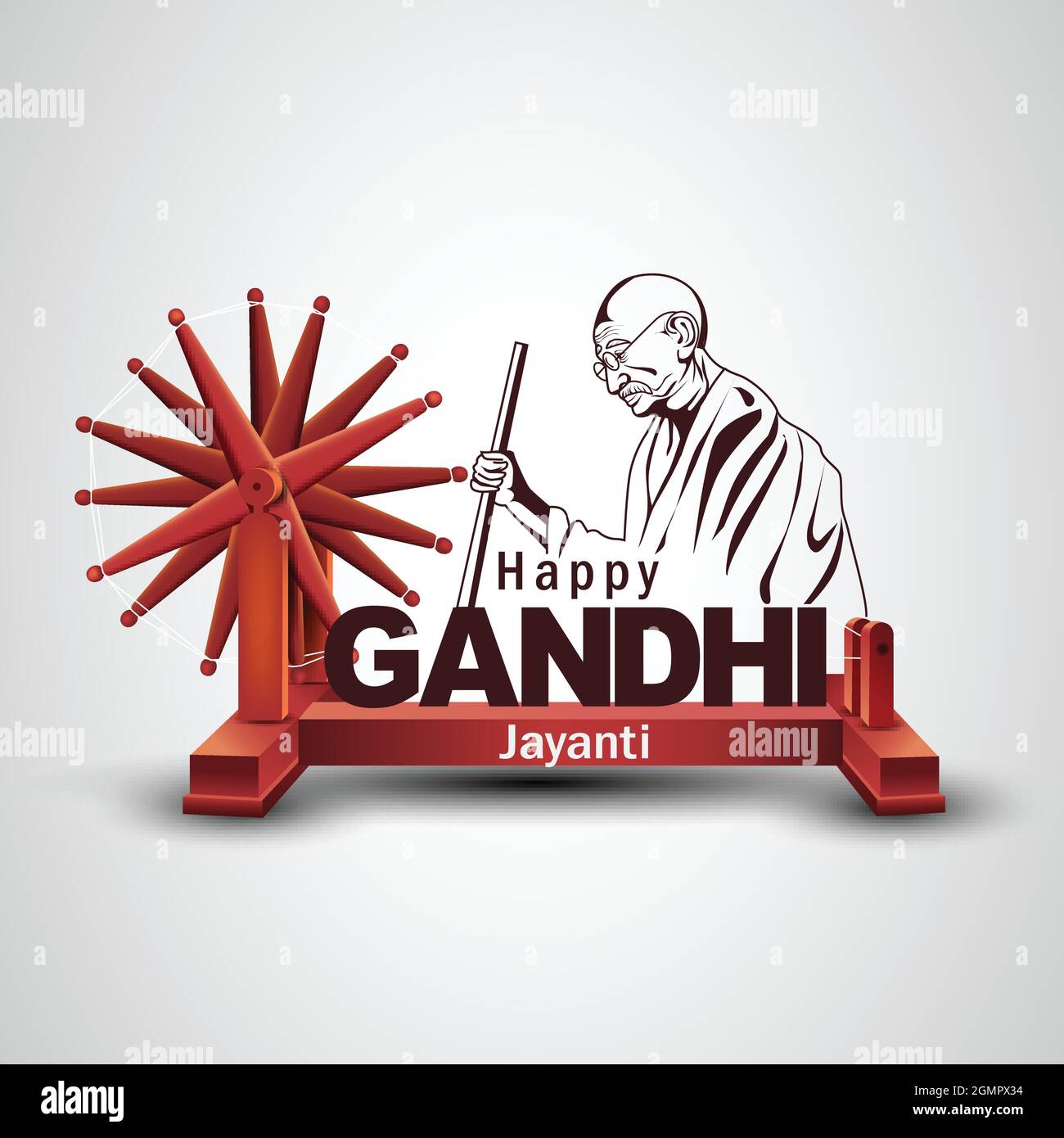 Mahatma Gandhi jayanti - 2021. 2 octobre avec illustration de vecteur de conception créative, Mohandas Karam Chandra Gandhi anniversaire. Illustration de Vecteur