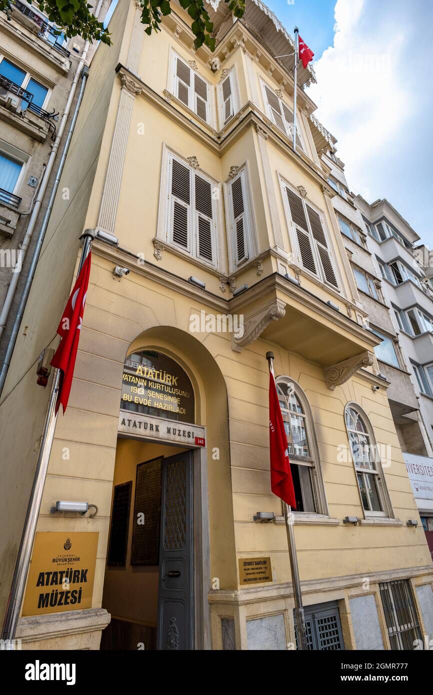 Istanbul, Turquie : septembre 2021 : le musée Atatürk est une maison historique dédiée à Mustafa Kemal Atatürk, située dans le quartier de Şişli Banque D'Images