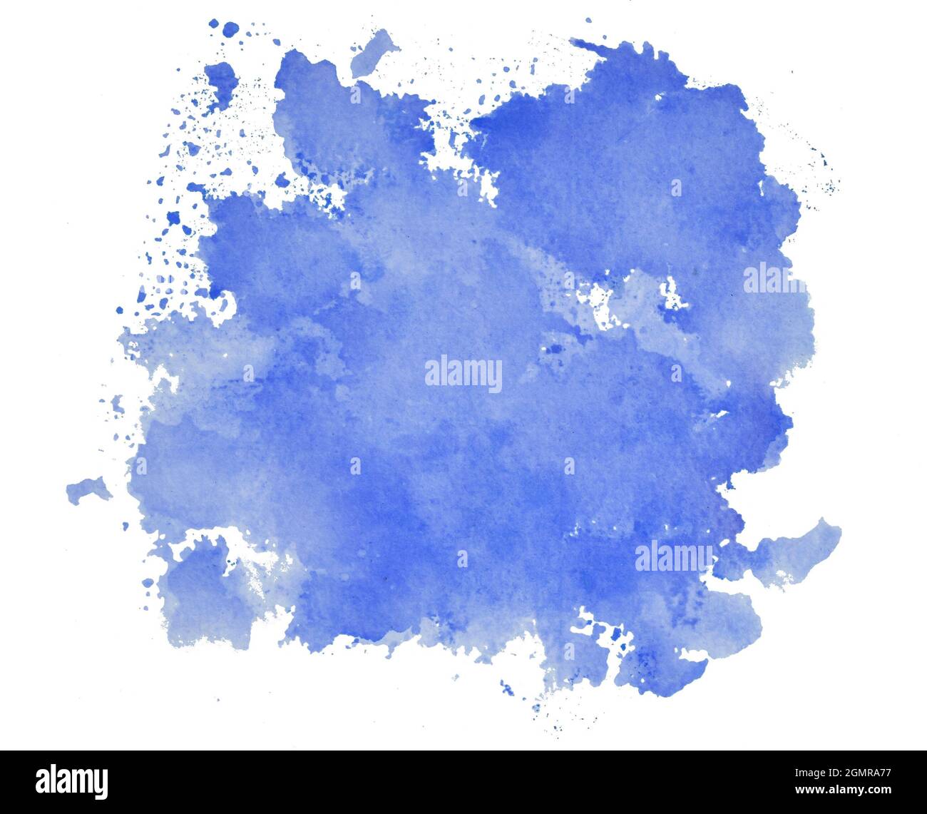 Tache d'encre bleue isolée sur fond blanc, vue de dessus de couleur bleu  Photo Stock - Alamy