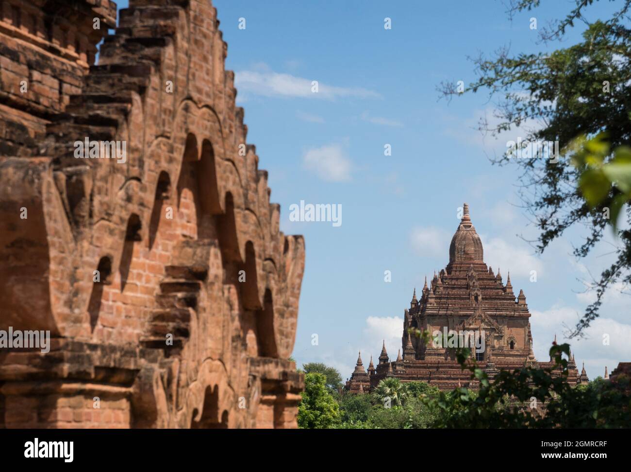 point de vue différent sur la pagode au champ de bagan au myanmar Banque D'Images