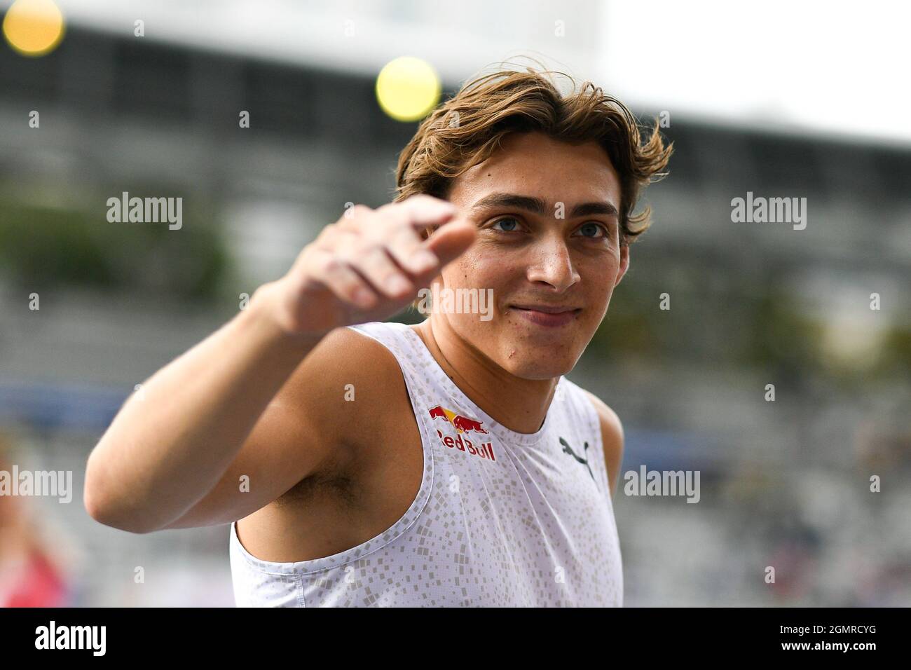 Armand 'Mondo' Dupantis (Pole Vault pour hommes) participe à la compétition de l'IAAF Wanda Diamond League, Meeting de Paris le 28 août 2021 à Paris, France. Banque D'Images