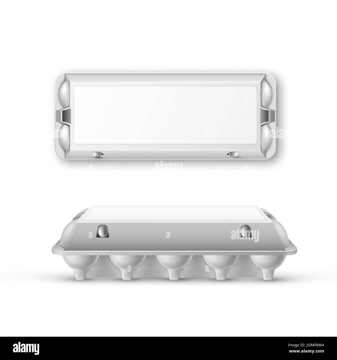 Plateau à œufs 3d Realistic Vector Template Set . Illustration 3D. Illustration de Vecteur