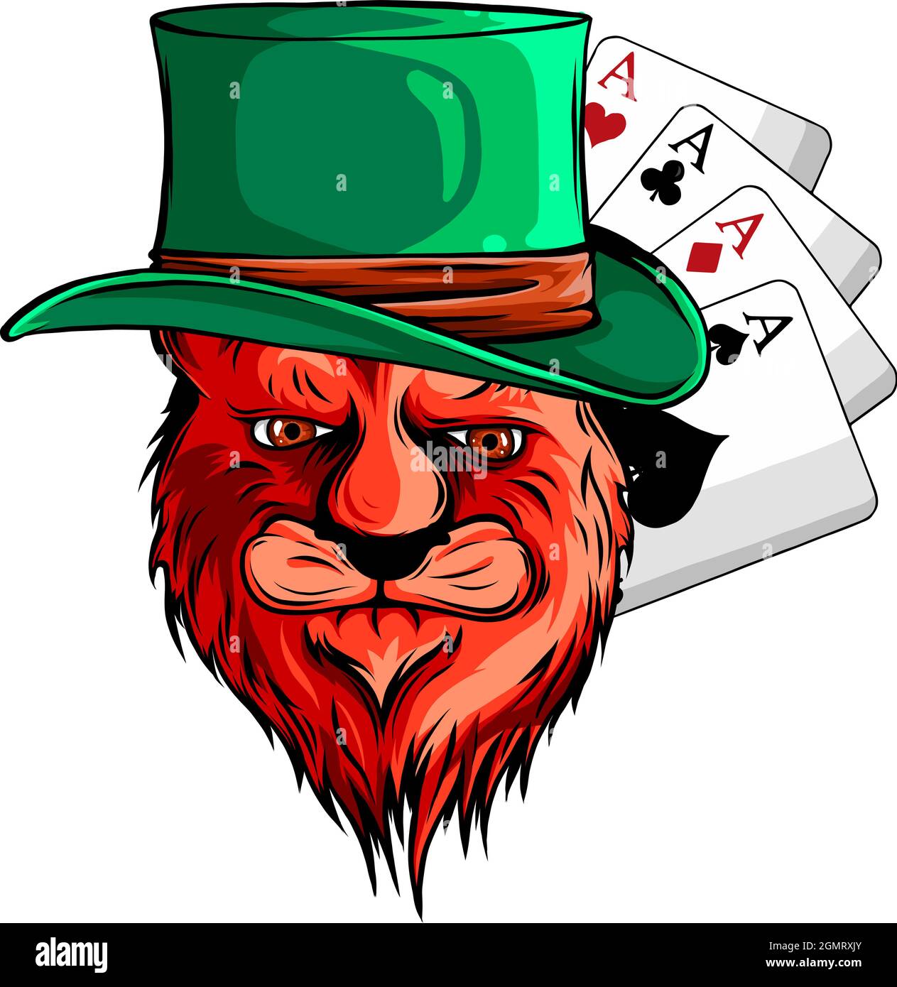 Illustration vectorielle d'un joueur avec une carte de poker Ace. Illustration de Vecteur