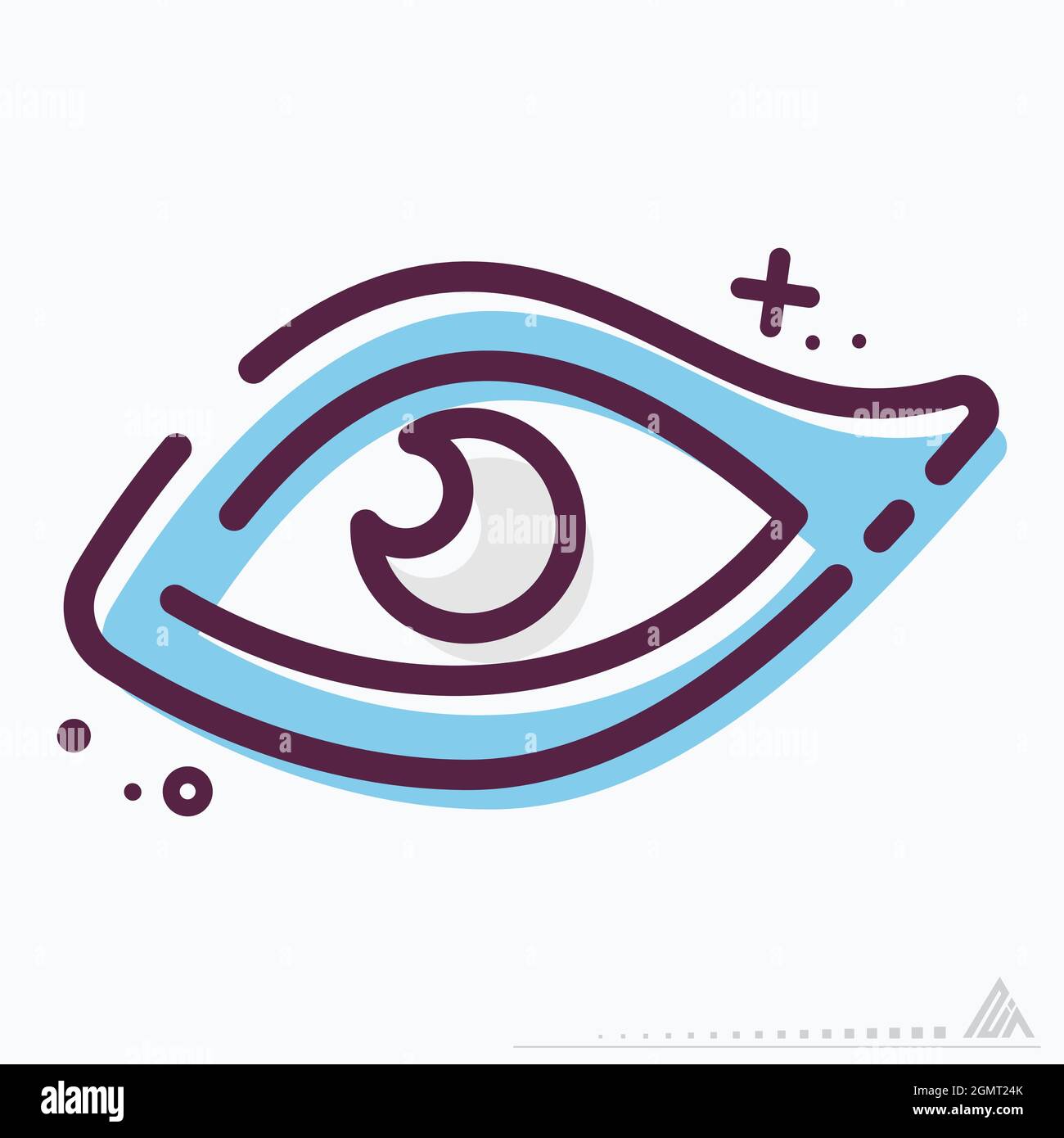 Icône vecteur de l'œil - MBE syle - illustration simple, contour modifiable, modèle de conception vectoriel, idéal pour les impressions, les posters, publicités, annonces, Illustration de Vecteur