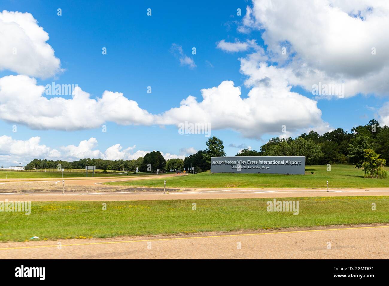 Jackson, MS - 19 septembre 2021 : aéroport international Jackson Medgar Wiley Evers Banque D'Images