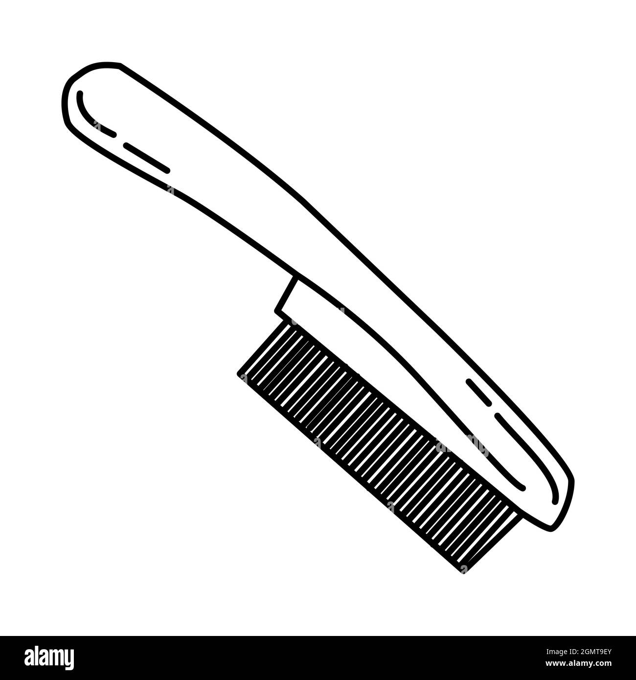 Brocante pour outils de soins pour animaux de compagnie icône dessinée à la main définir le vecteur. Illustration de Vecteur