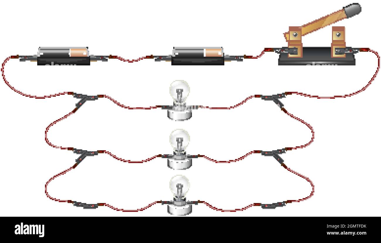 Expérience scientifique de l'illustration des circuits Illustration de Vecteur