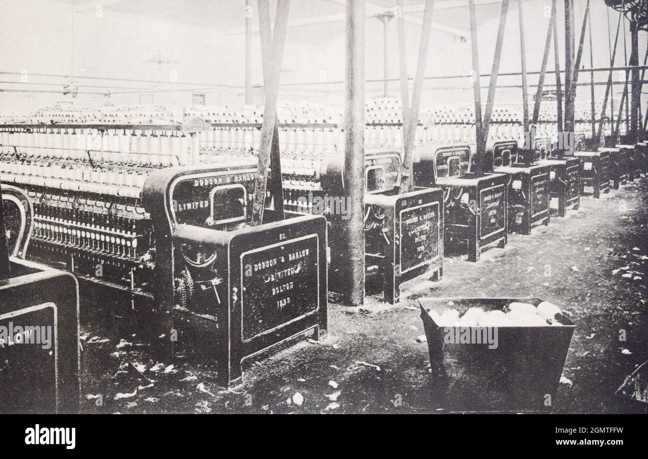 Machines de pompage d'eau Dobson & Barlow dans une usine de traitement des fibres de Transcaucasie en 1902. Banque D'Images