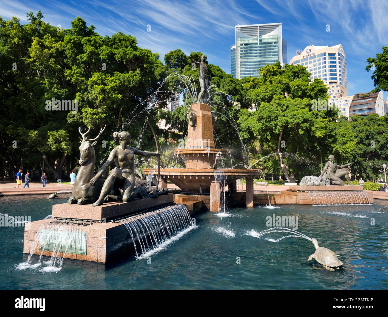 Sydney, Australie - 16 février 2109 ; ce célèbre monument de Sydney est la fontaine Archibald dans le centre-ville de Hyde Park. Dévoilé en 1932, son plutôt auste Banque D'Images