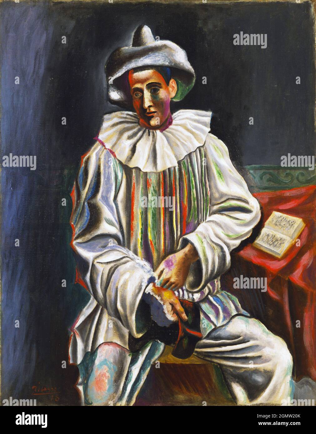 Pablo Picasso. (Espagnol, 1881-1973). Pierrot. Paris 1918. Huile sur toile. Banque D'Images