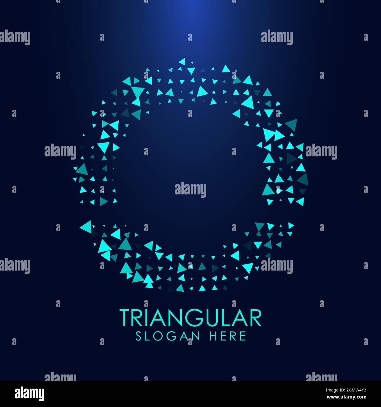 Lettre triangulaire futuriste O en demi-ton. Illustration de lettre isolée sur fond sombre. Illustration de Vecteur