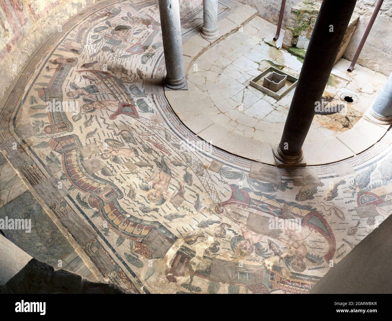 Sicile, Italie - septembre 2019 ; la Villa Romana del Casale est un somptueux palais romain situé près de la ville de Piazza Armerina en Sicile. Excavation Banque D'Images