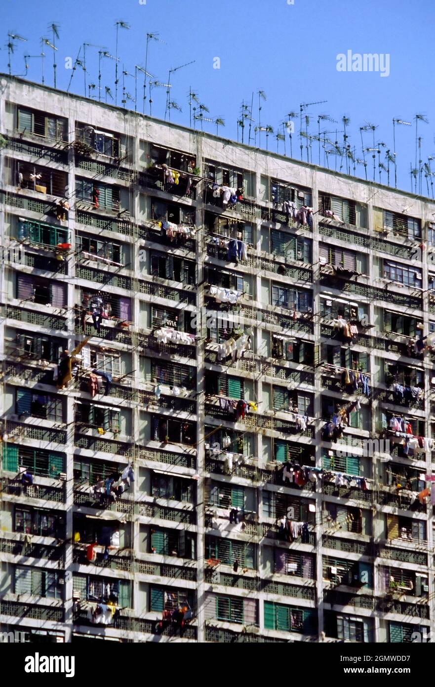 Hong Kong, 1987 ; Hong Kong a toujours été une ville surpeuplée, et le reste. Avec une population actuelle de plus de 7 millions, et une densité de population par Banque D'Images