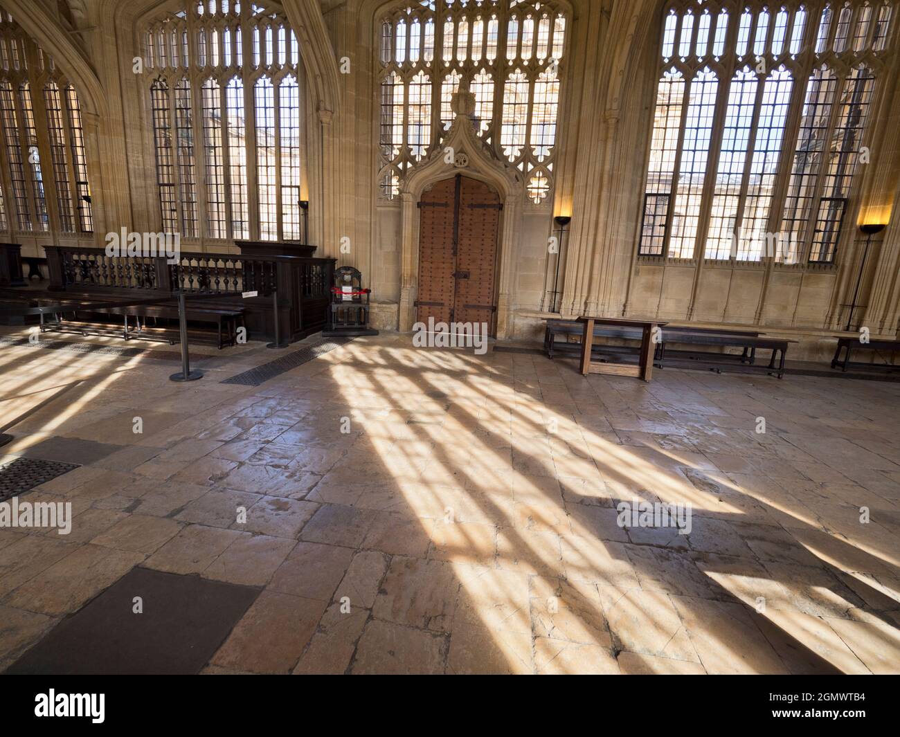 Oxford, Angleterre - 25 mars 2017 ; personne n'est en vue. Ici, nous voyons à l'intérieur d'un des bâtiments les plus célèbres dans le coeur d'Oxford - le mondialement célèbre Bodl Banque D'Images