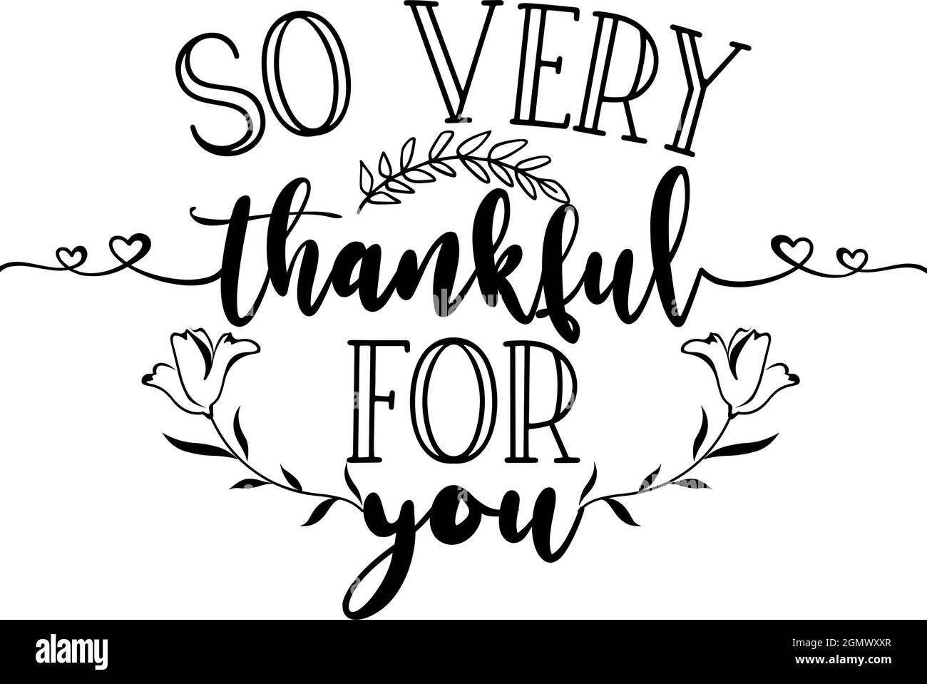 Très reconnaissant pour vous - typographie dessinée à la main. Idéal pour la réservation de ferraille, les affiches, les cartes de vœux, les bannières, les textiles, Cadeaux, tee-shirts, tasses ou autres Illustration de Vecteur