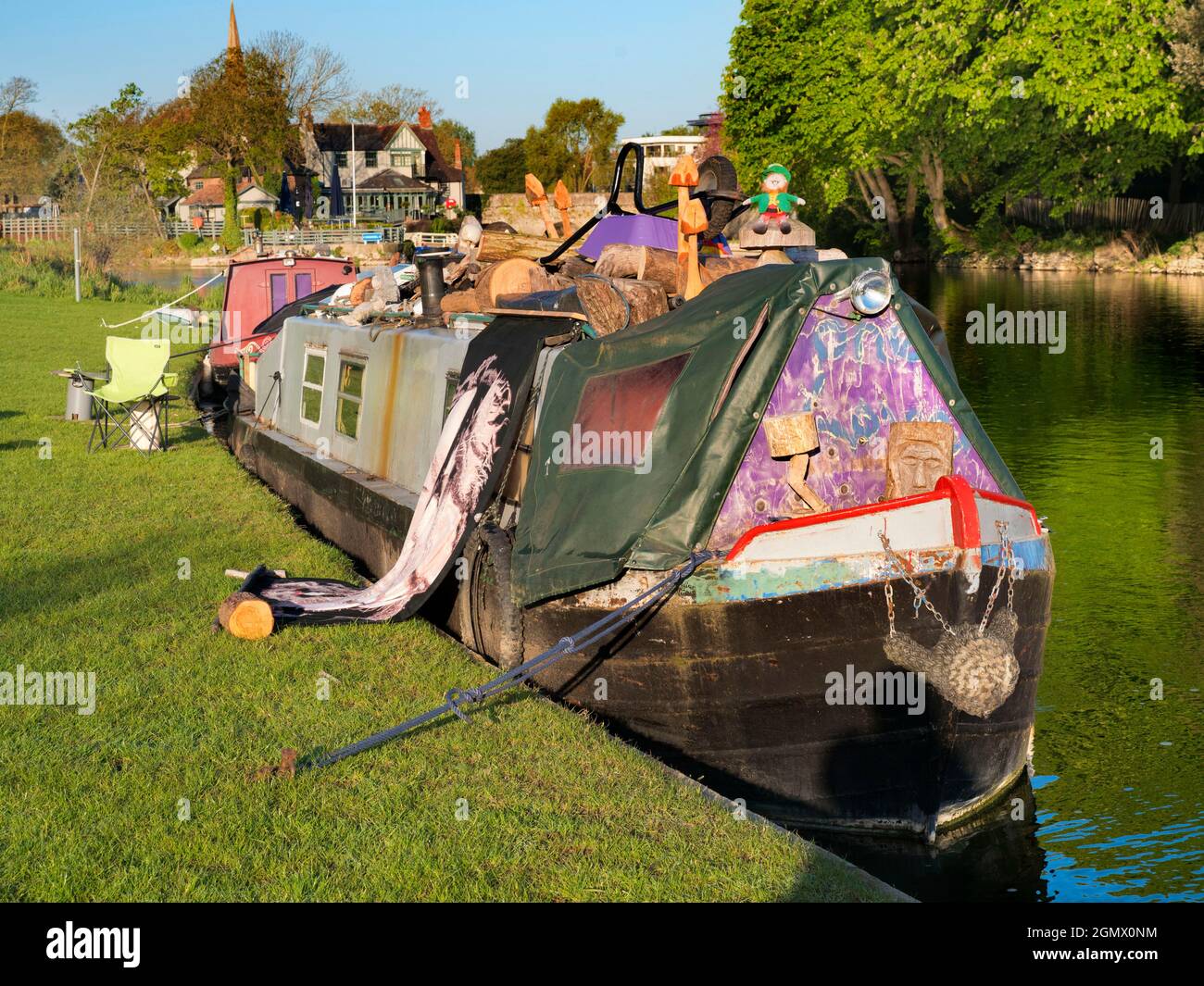 Abingdon, Angleterre - 21 avril 2020; pas de personnes en vue. Abingdon-on-Thames est la plus ancienne ville d'Angleterre. Ici, nous voyons la vue du Tham Banque D'Images
