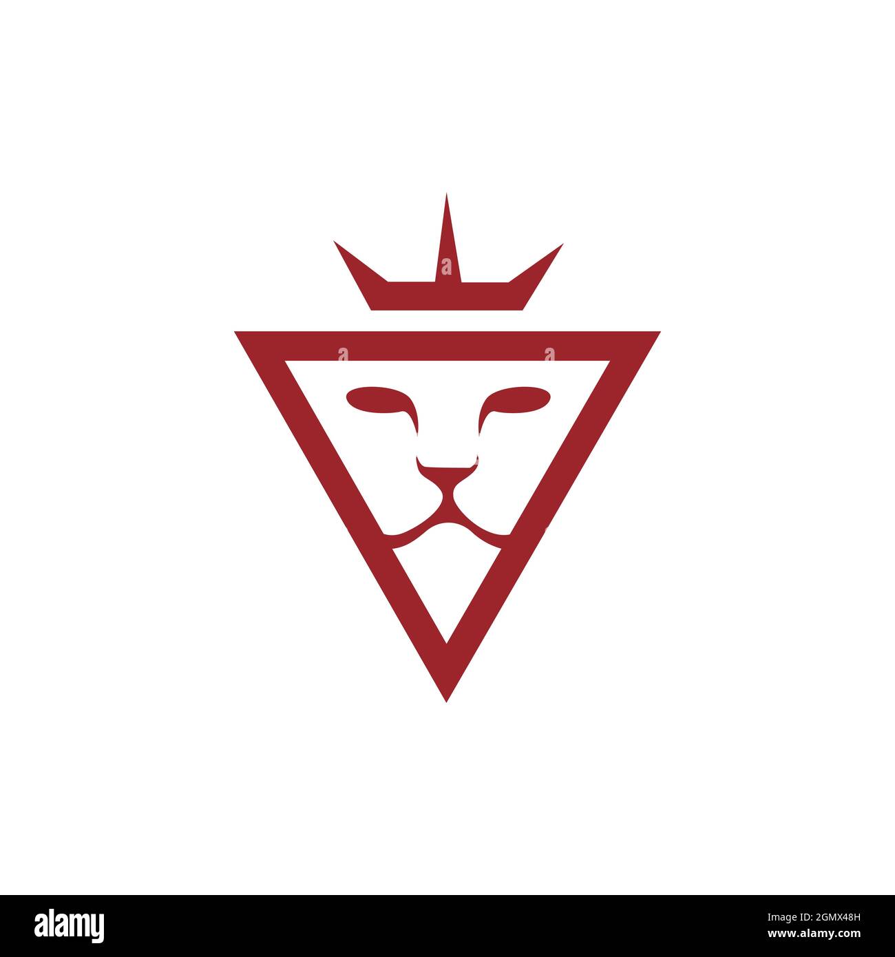 triangle lion face king logo icône plate concept vectoriel graphique Illustration de Vecteur