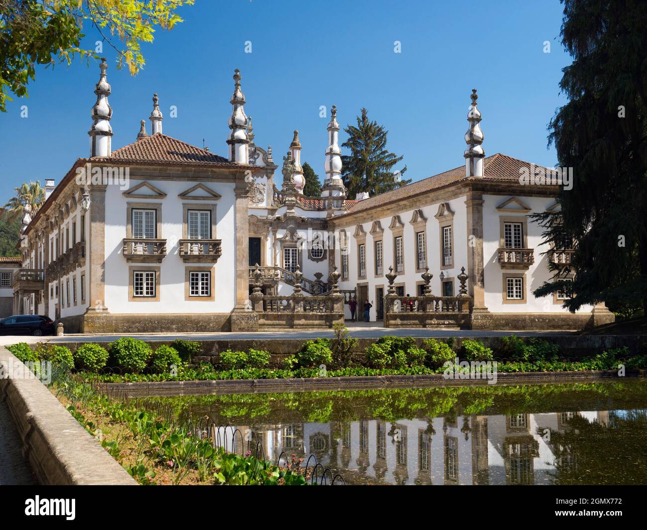 PAL‡cio de Mateus est un palais baroque inhabituel du XVIIIe siècle situé à Mateus, dans la municipalité de Vila Real, dans la vallée du Douro, au Portugal. Ainsi que Banque D'Images