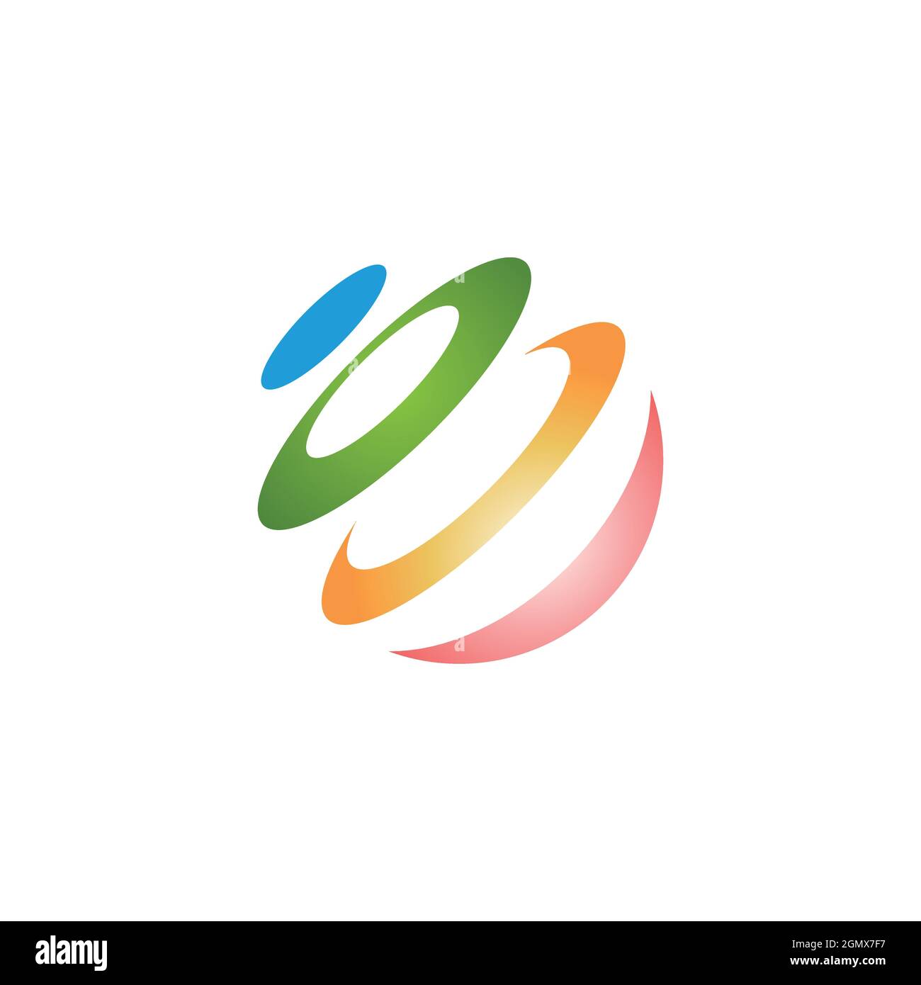 design graphique vectoriel plat avec logo en forme de cercle torsadé élégant Illustration de Vecteur