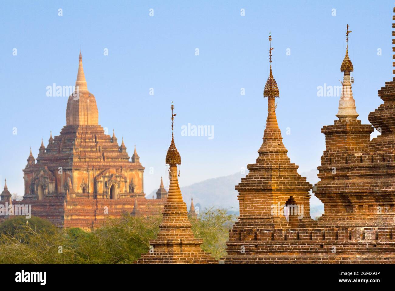 Bagan, Myanmar - 29 janvier 2013; l'un des grands temples bouddhistes de la vallée de Bagan à Mandalay, au Myanmar. Du 9ème au 13ème siècle, la ville Banque D'Images