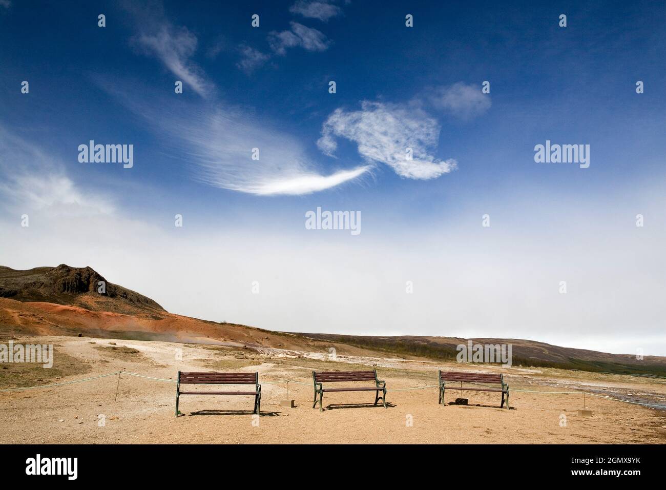 Geysir, Islande - 24 mai 2006; une zone géothermique active depuis plus de dix mille ans, la zone de source chaude de Geysir en Islande est pleine de boi spectaculaire Banque D'Images