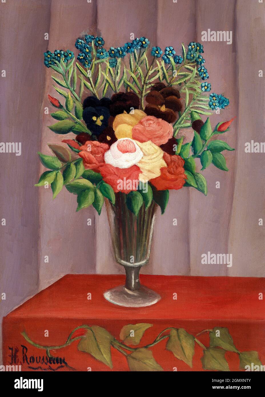 Bouquet de fleurs (bouquet de fleurs) (env. 1909-1910) par Henri Rousseau. Banque D'Images