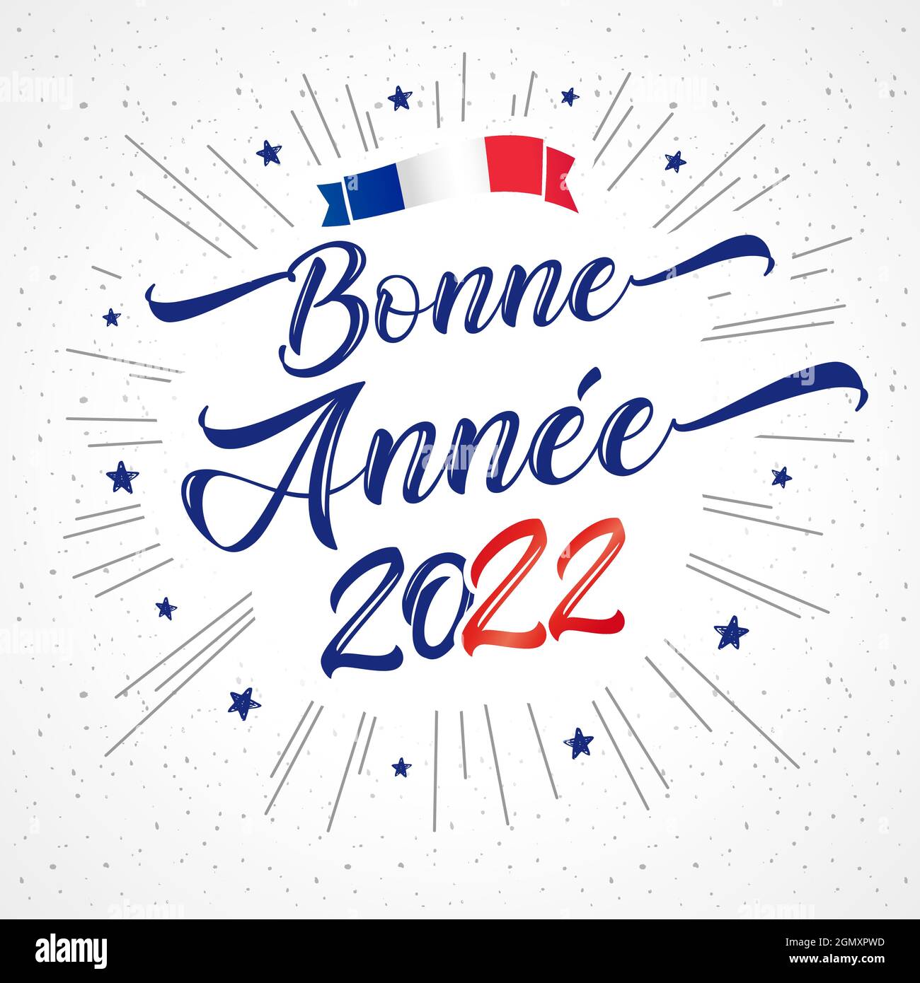 Bonne Annee Texte Francais Carte De Vacances Du Nouvel An 2022 20 22 Chiffres Etoiles Bleues Et Illustration Vectorielle Elegante De Calligraphie Pour La France Image Vectorielle Stock Alamy