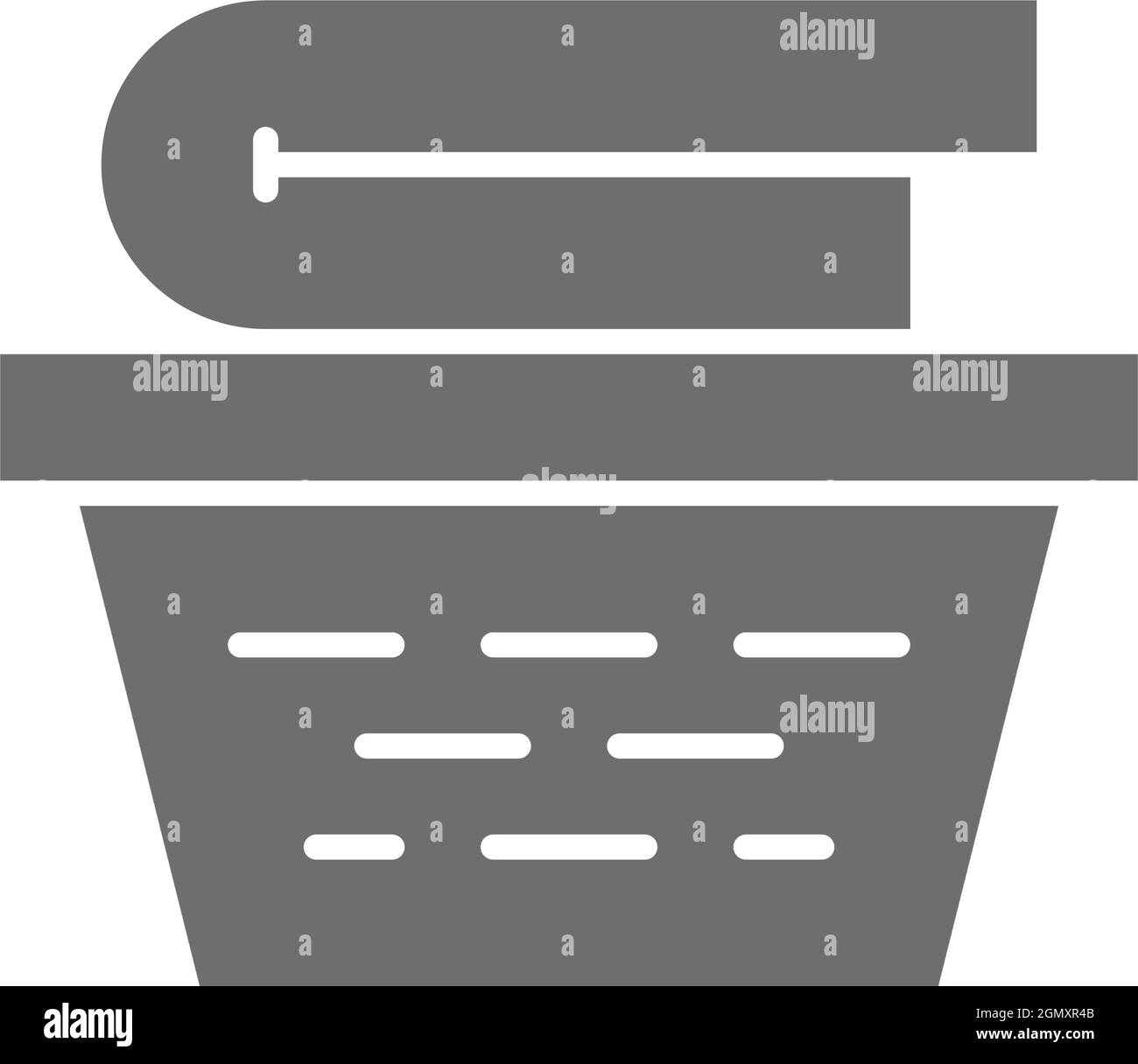 Icône grise du panier à linge. Isolé sur fond blanc Illustration de Vecteur