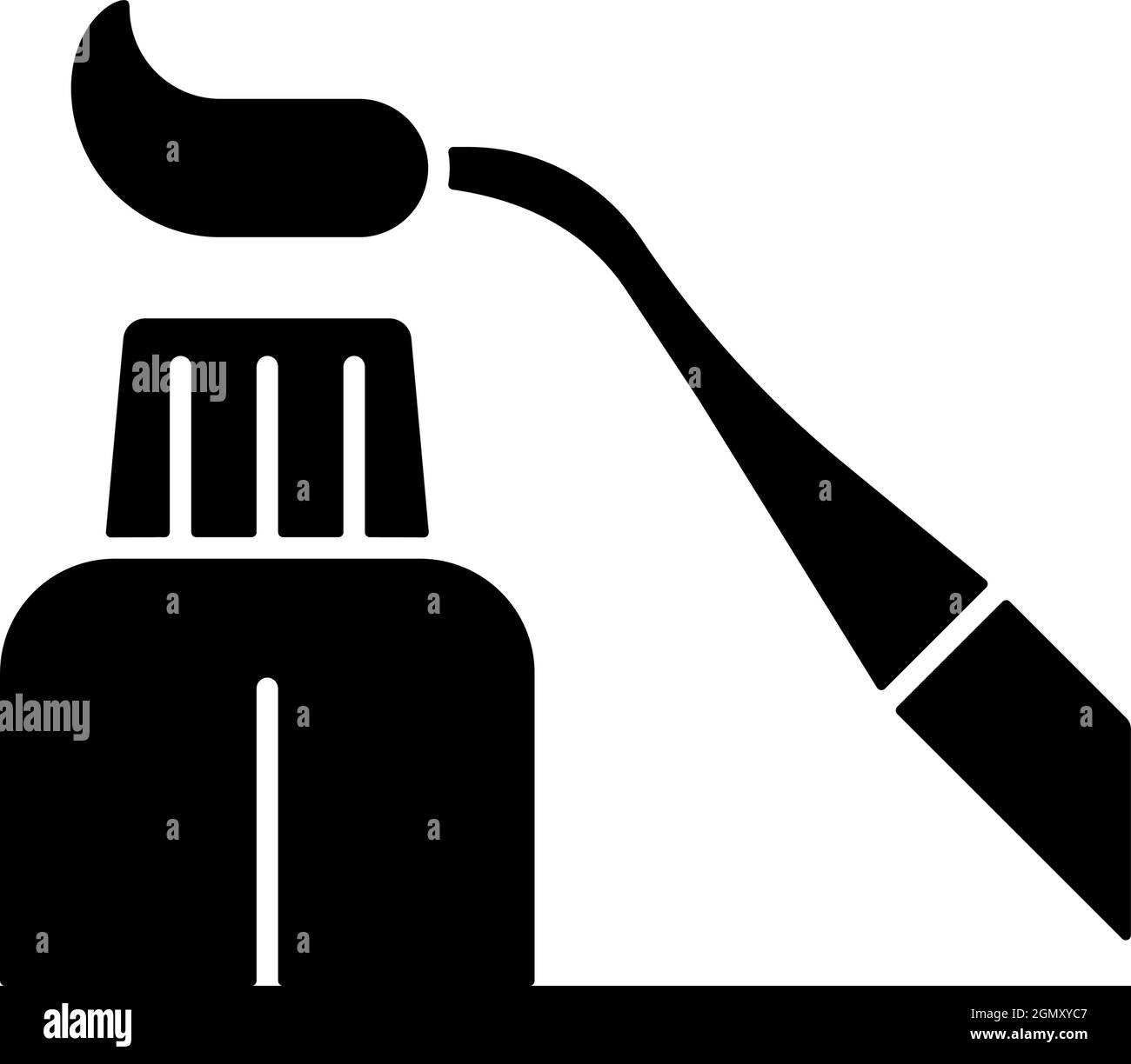 Résine matériau dentaire noir glyphe icône Illustration de Vecteur