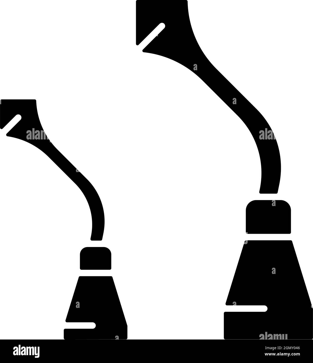 Icône de glyphe noir de burnisher Illustration de Vecteur