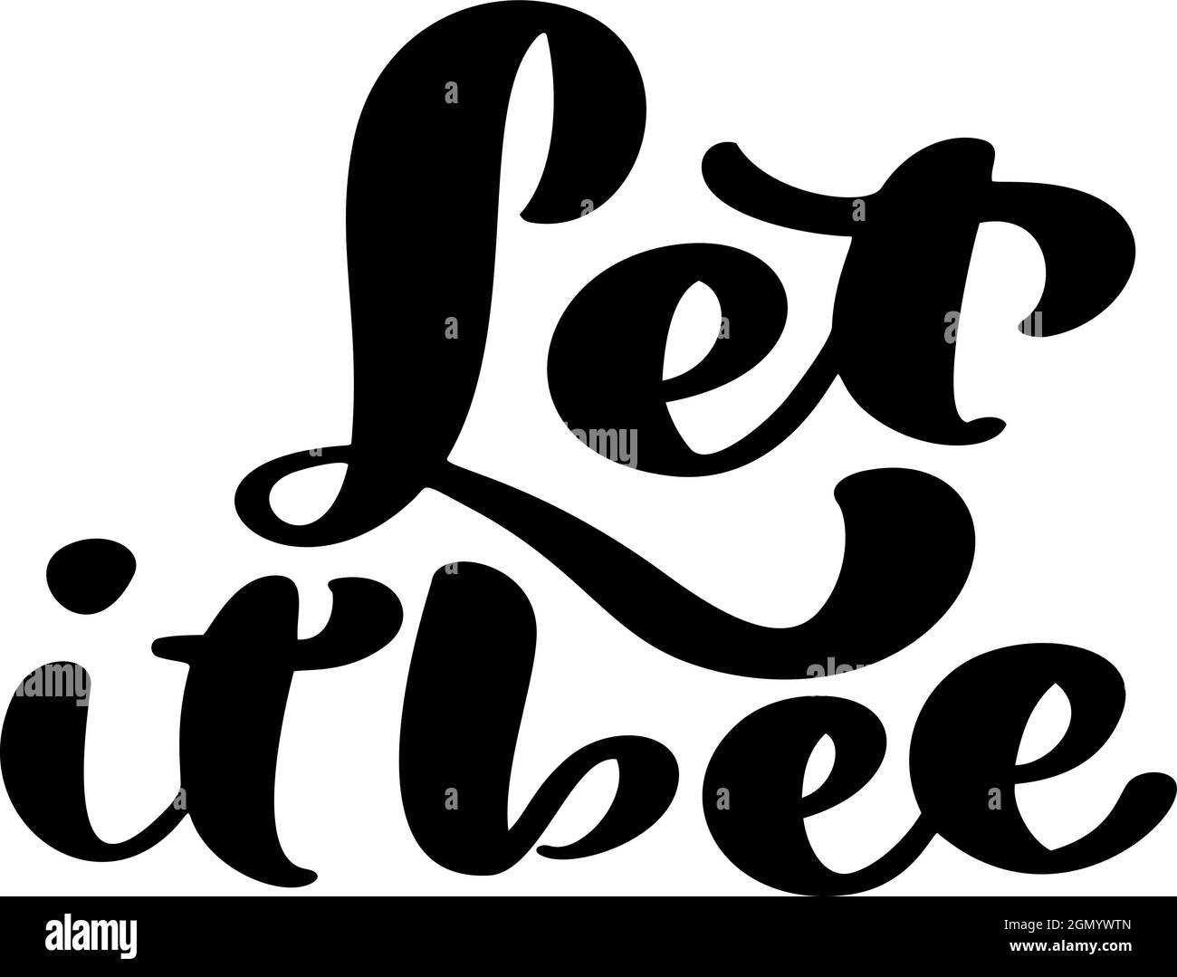 Laissez-le abeille calligraphie lettrage de bébé texte. Texte vectoriel pour les enfants sur fond blanc. Concept pour logo miel, textile, typographie Illustration de Vecteur