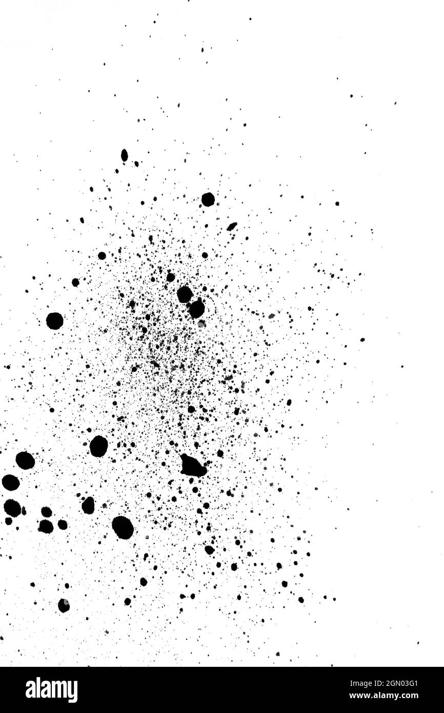 Motif de projection d'encre, fond noir d'éclaboussure d'aquarelle. Banque D'Images