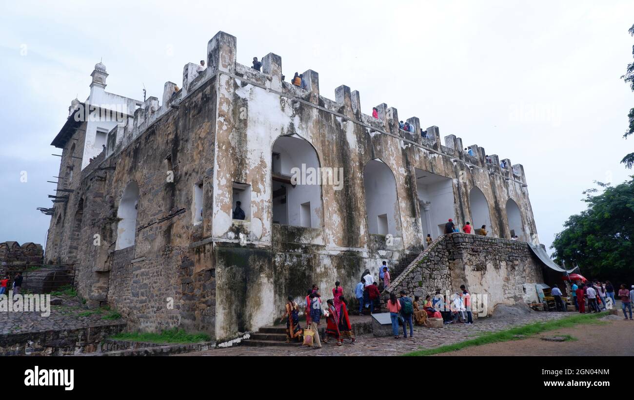 Darbar Hall pour Diwani-Khas et Diwani- ARH, fort de Golkonda, Hyderabad, Telangana, Inde Banque D'Images