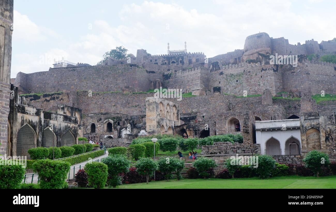 5 septembre 21, fort de Golkonda, Hyderabad, Inde. Vue à l'intérieur du fort de Golkonda Banque D'Images