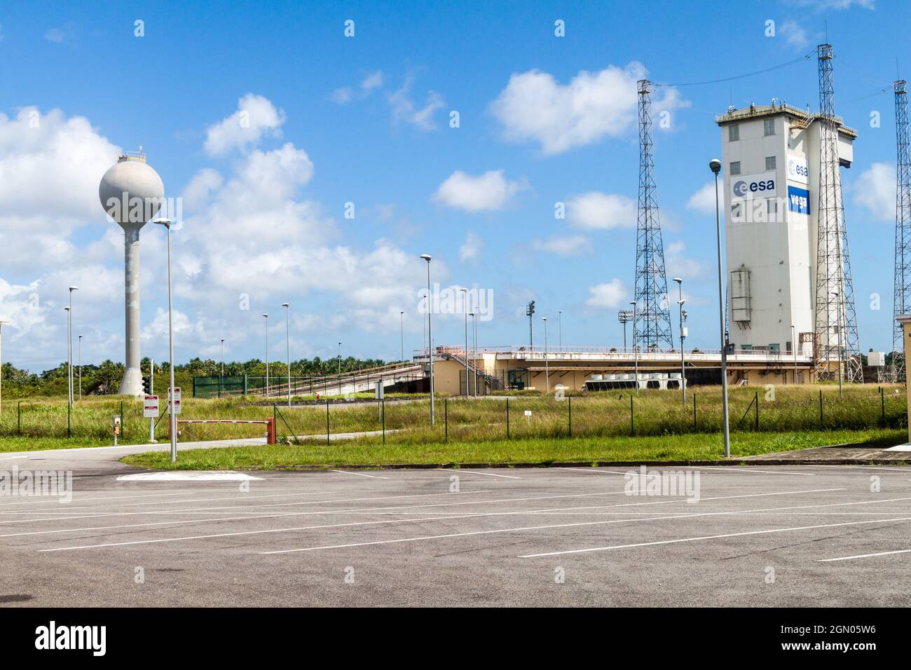 KOUROU, GUYANE FRANÇAISE - 4 AOÛT 2015 : zone de lancement 1 d'Ariane, rampe de lancement des fusées Vega, au Centre Spatial Guyanais (Centre spatial de Guyane) à Kourou, Banque D'Images