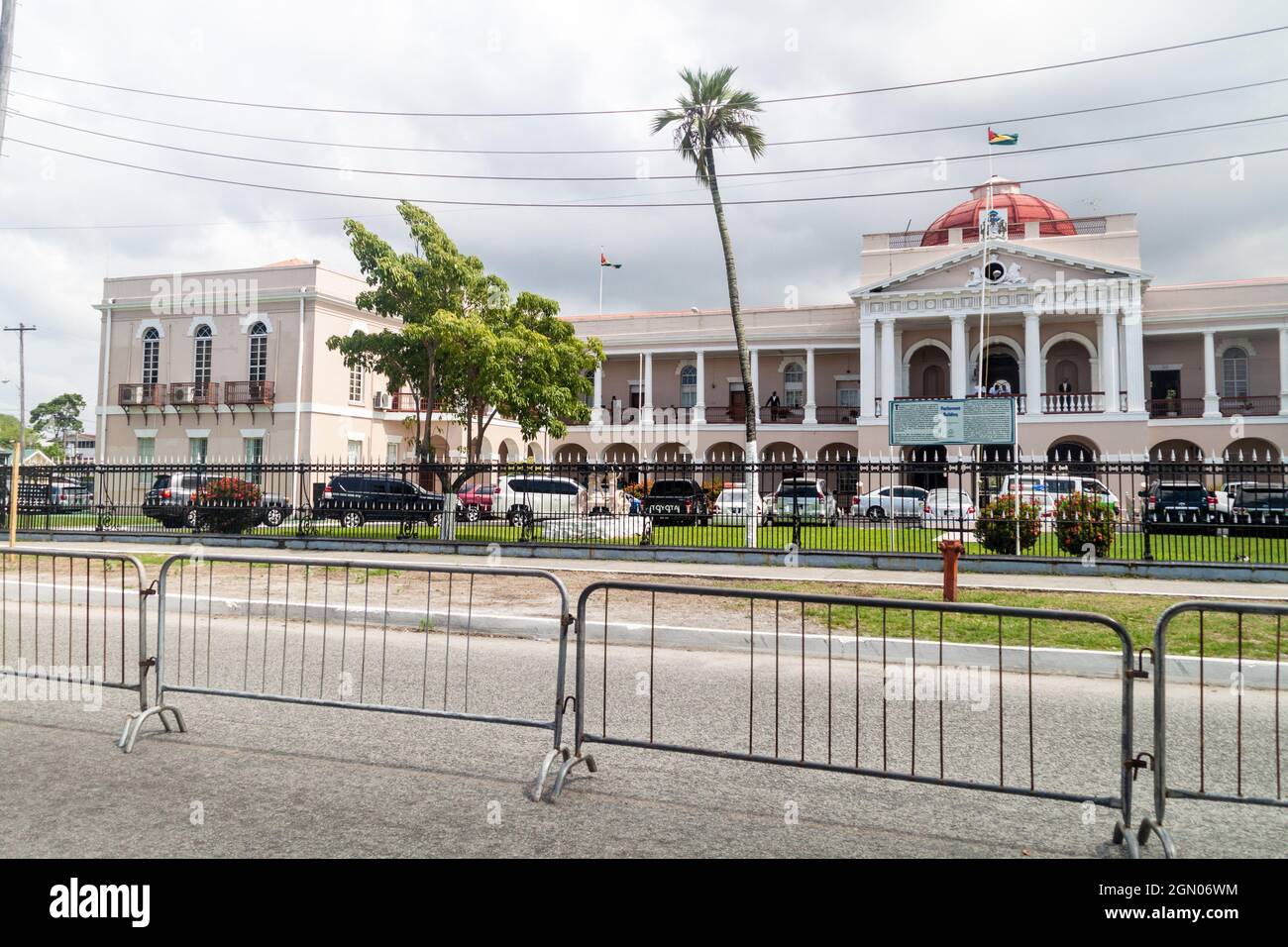 GEORGETOWN, GUYANA - 10 AOÛT 2015 : construction du Parlement à Georgetown, capitale du Guyana. Banque D'Images