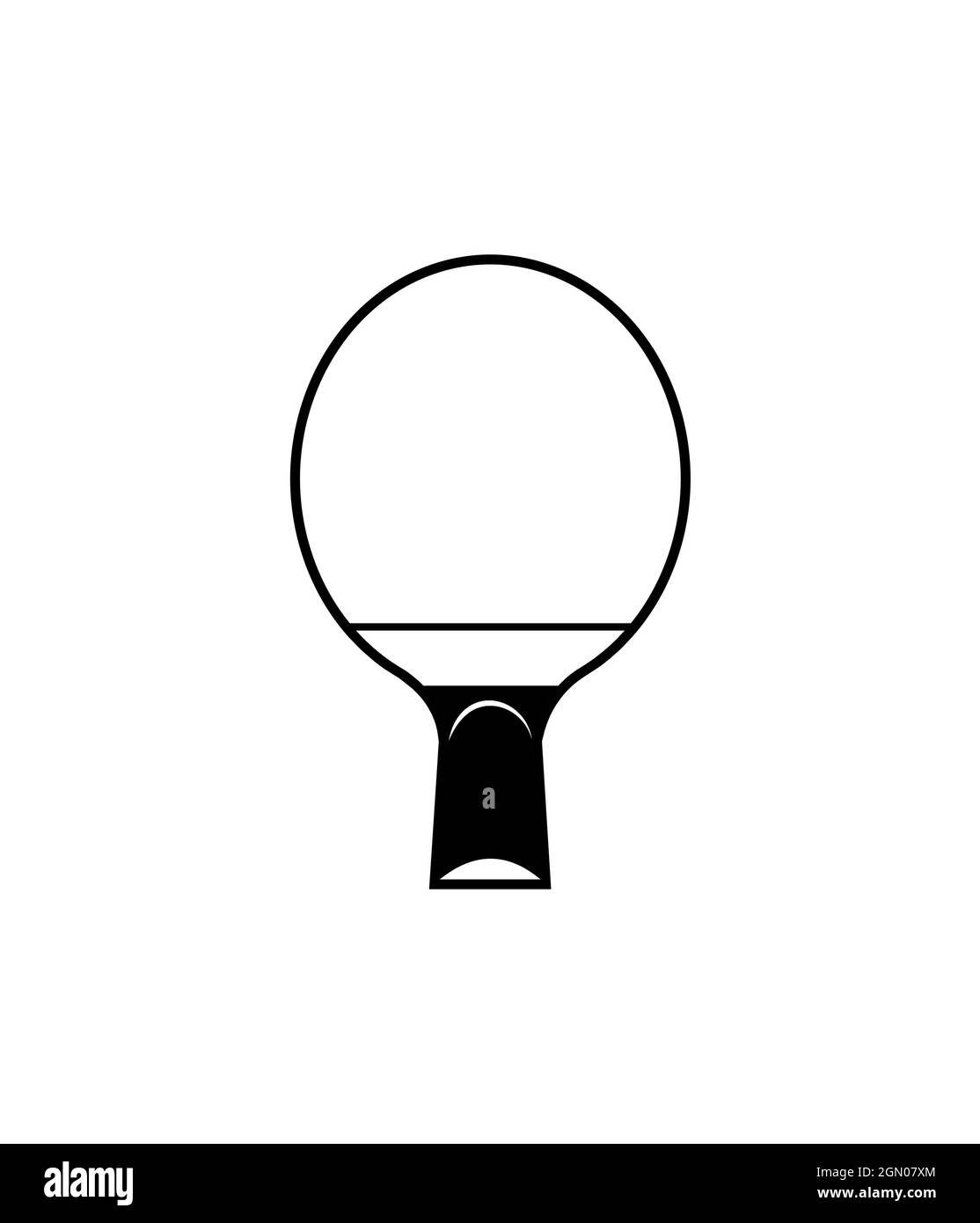 Raquette de ping-pong. Équipement sportif pour athlètes. Isolé sur fond blanc. Symbole, icône. Vecteur d'illustration de pochoir monochrome Illustration de Vecteur