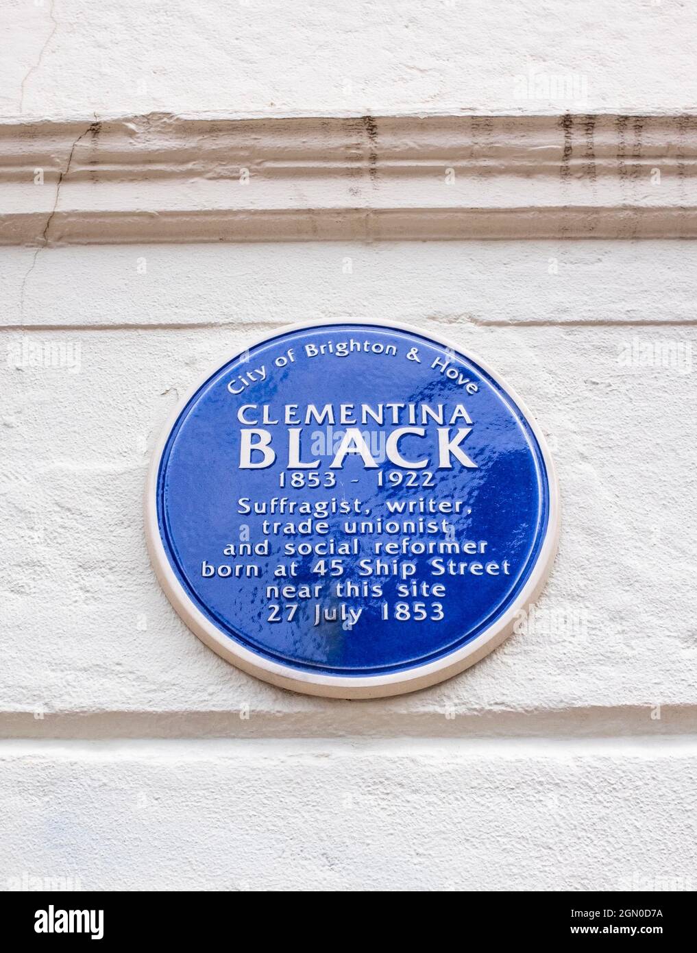 Plaque bleue pour suffragiste , écrivain et syndicaliste Clementina Black à Brighton par la mairie Banque D'Images
