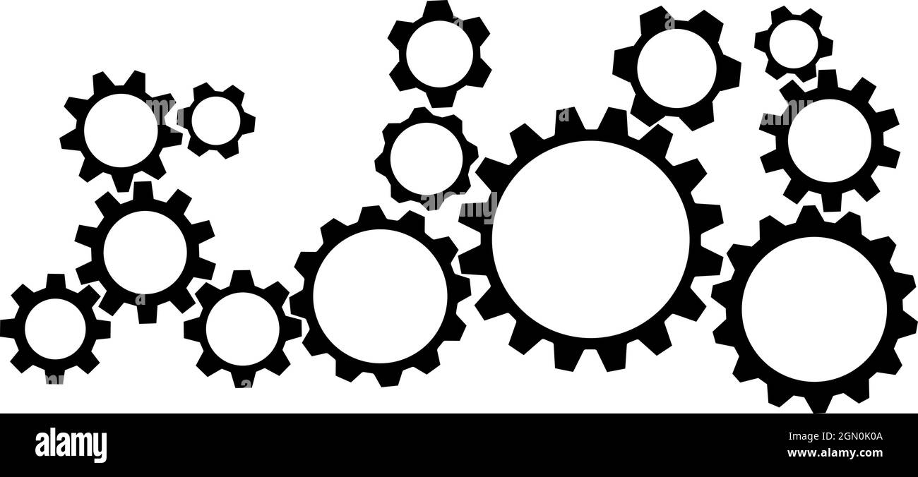 symboles de roue dentée isolés sur l'illustration vectorielle de fond blanc Illustration de Vecteur