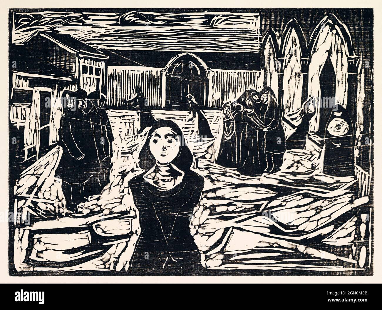 Les prétendants, The Last Hour (1917) par Edvard Munch. Banque D'Images