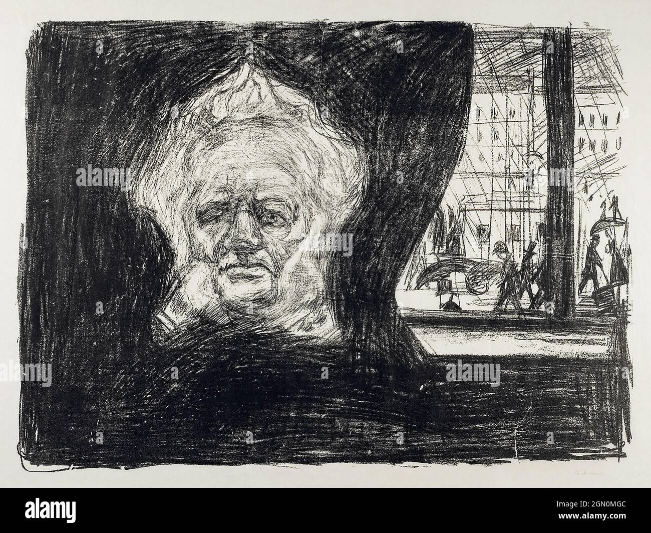 Henrik Ibsen au Grand café (1902) par Edvard Munch. Banque D'Images