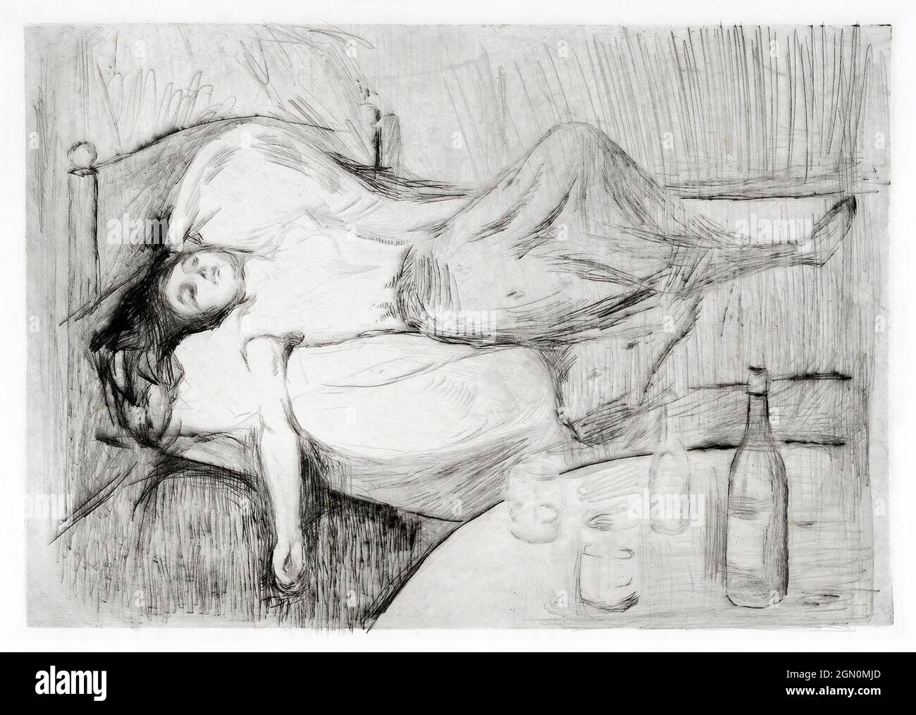 Le lendemain (1894) par Edvard Munch. Banque D'Images