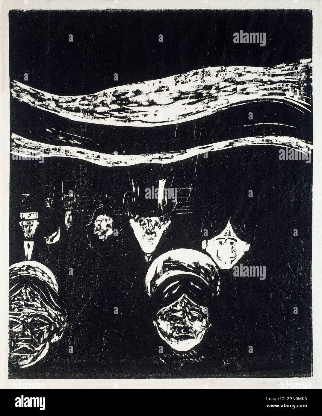 Anxiété (1896) par Edvard Munch. Banque D'Images