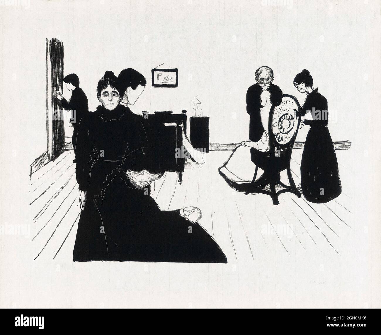Mort dans la Sickroom (1896) par Edvard Munch. Banque D'Images