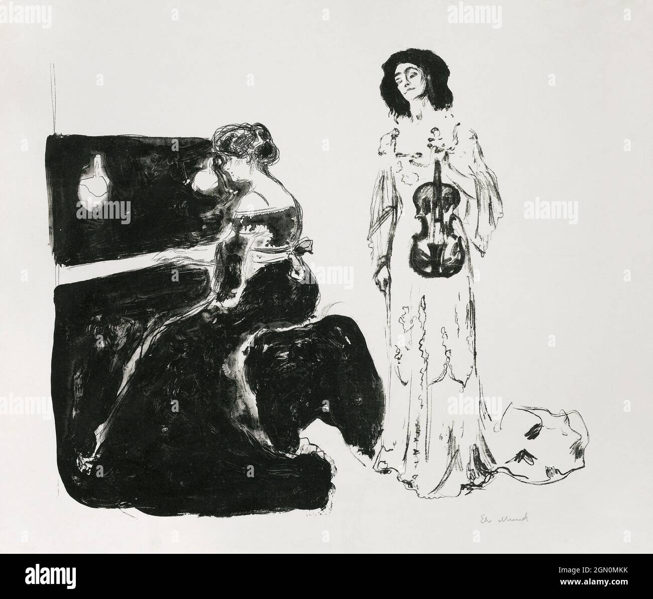Le concert de violon (1903) d'Edvard Munch. Banque D'Images