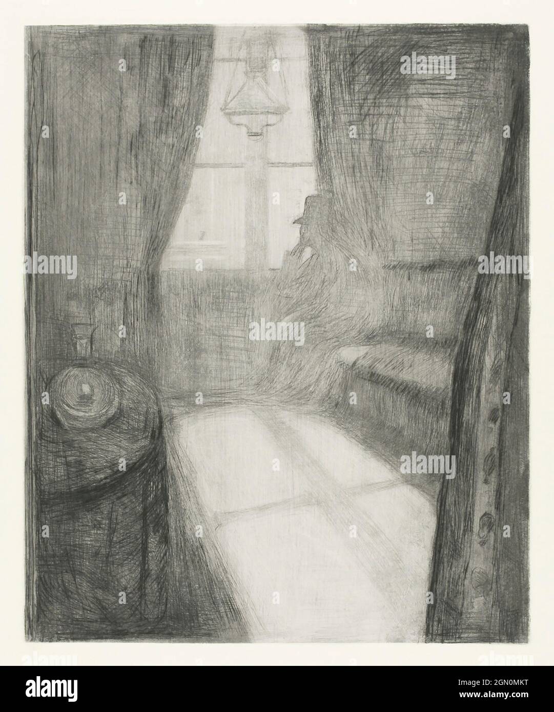 Clair de lune. Nuit à Saint Cloud (1895) par Edvard Munch. Banque D'Images