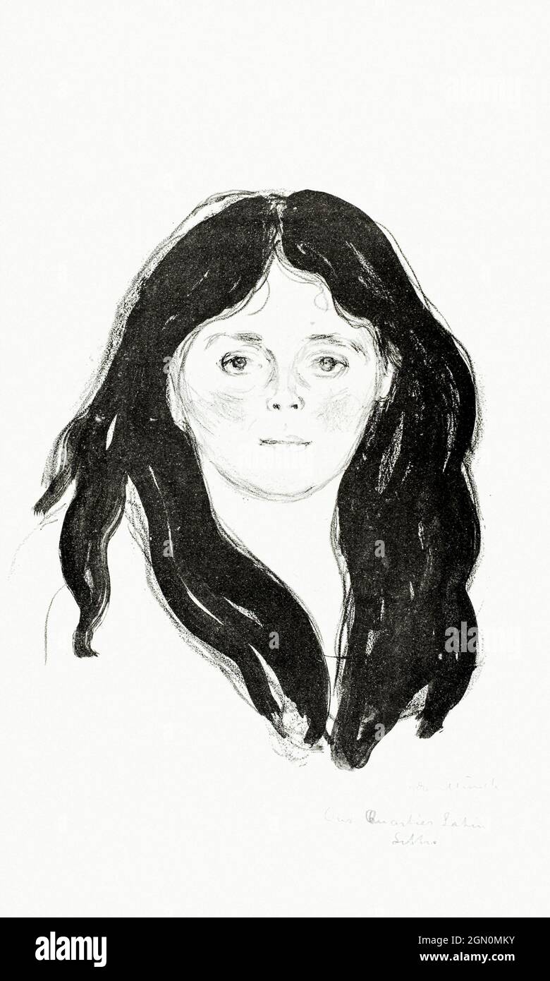 Jeune femme du quartier latin (1897) par Edvard Munch. Banque D'Images