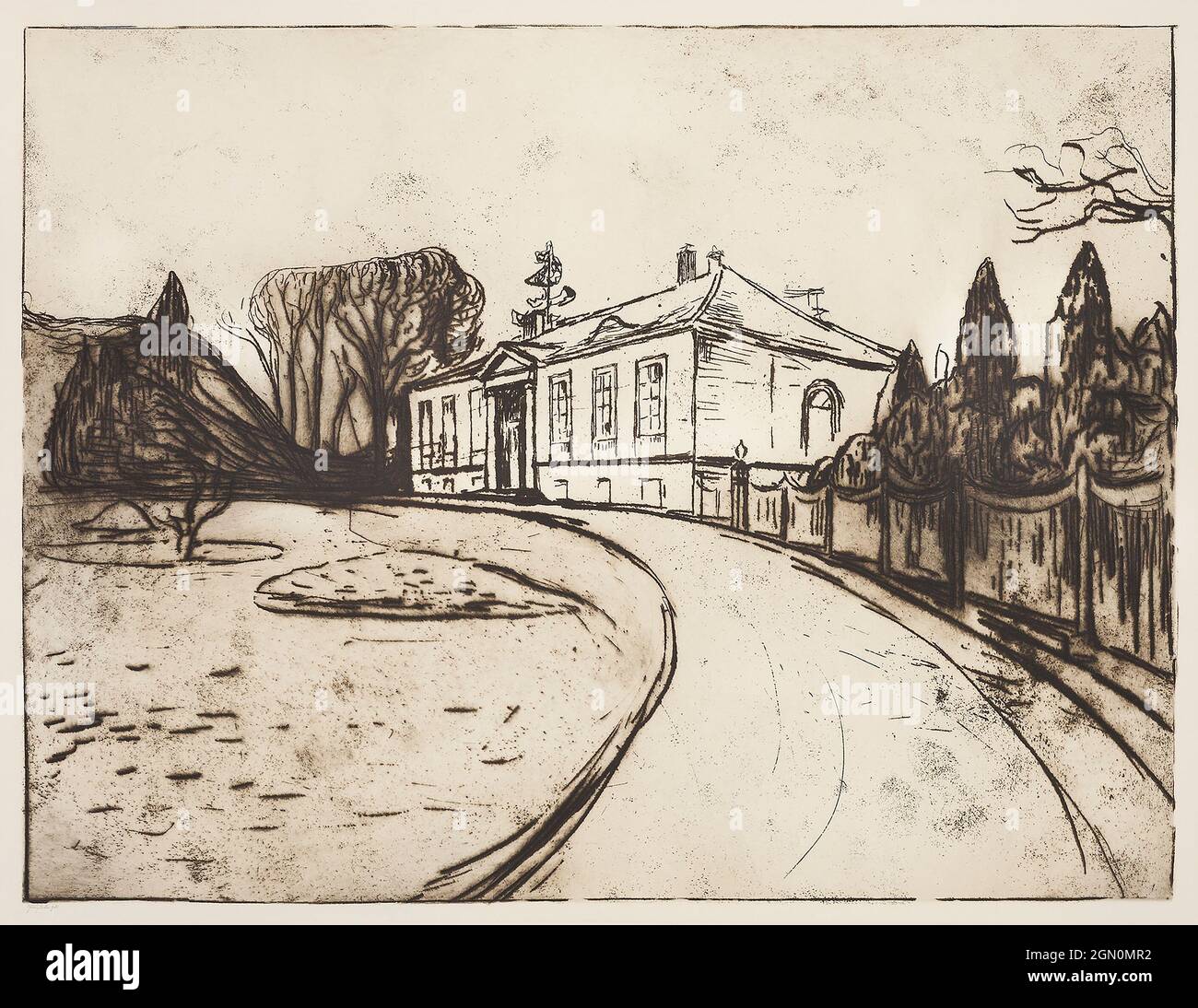 La Maison (1902) par Edvard Munch. Banque D'Images