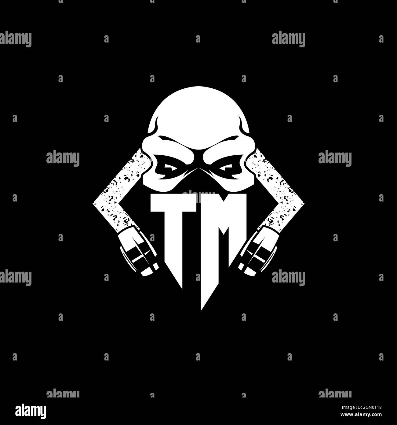 TM Monogramme eSport Gaming avec Skull Mask Shape style Vector Illustration de Vecteur