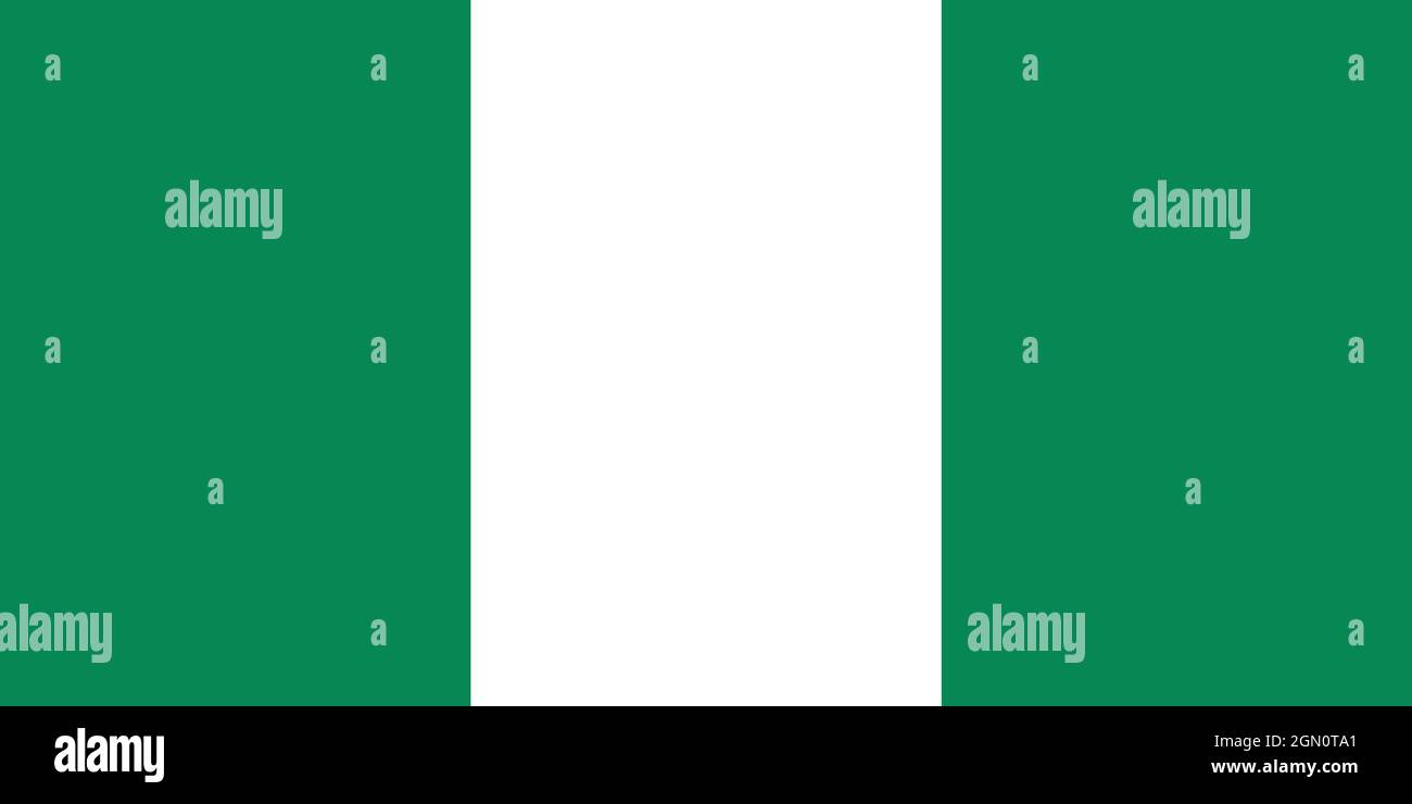 Drapeau national de la République fédérale du Nigeria taille et couleurs originales illustration vectorielle, drapeau du Nigeria conçu par Michael Taiwo Akinkunmi Illustration de Vecteur